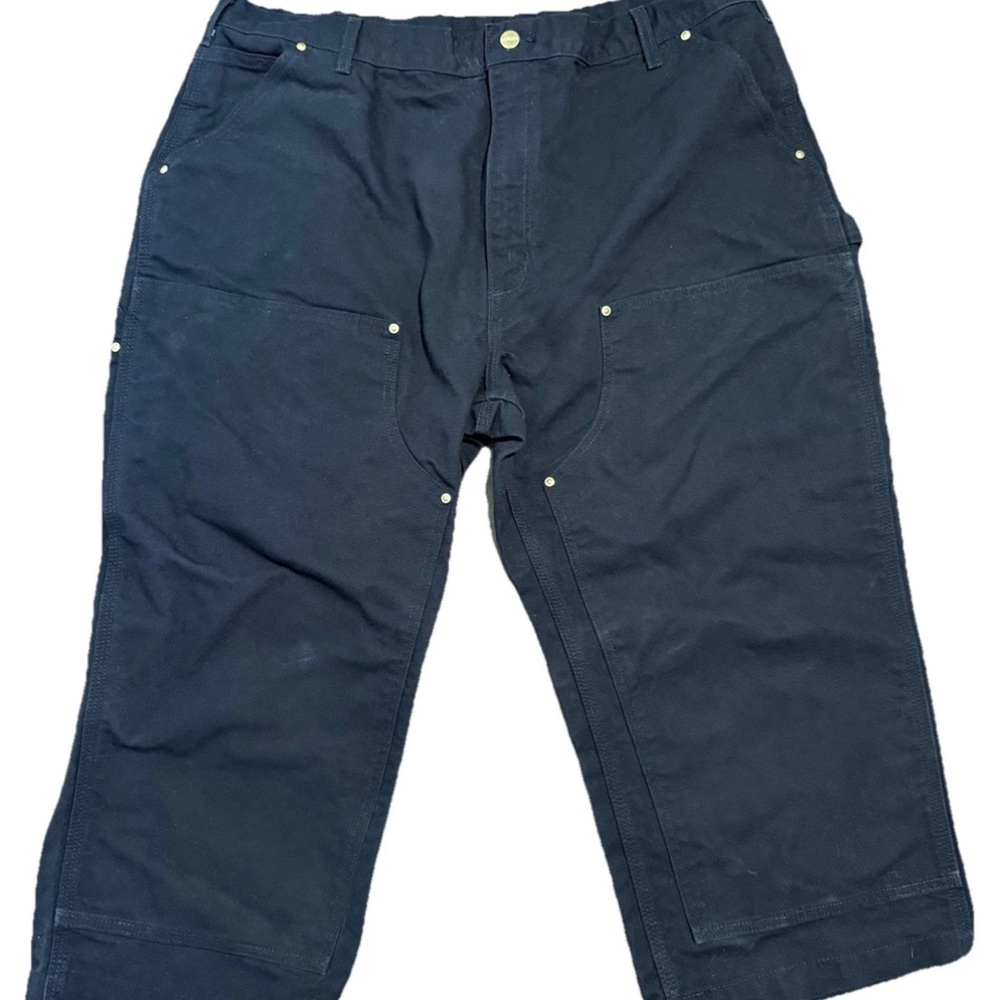 Carhartt Black Double Knee Carpenter Pants Loose Fit Made in USA 42 x 30 B01-BLK